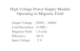 High Voltage Power Supply Module Operating in Magnetic Field Output Voltage 2500V ~ 4000V Load Resistance 10 M  ~ Magnetic Field 1.5 tesla Efficiency.