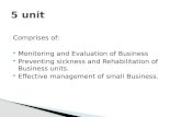 5 unit Comprises of: Monitoring and Evaluation of Business