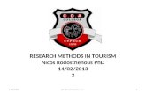 RESEARCH METHODS IN TOURISM Nicos Rodosthenous PhD 14/02/2013 2 14/2/20131Dr Nicos Rodosthenous.