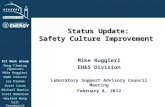 BSISB Status Update: Safety Culture Improvement Mike Ruggieri EH&S Division Laboratory Support Advisory Council Meeting February 8, 2012 SCI Work Group.