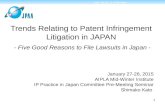 Trends Relating to Patent Infringement Litigation in JAPAN