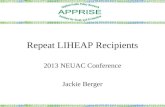 Repeat LIHEAP Recipients 2013 NEUAC Conference Jackie Berger.