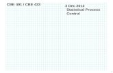 CBE 491 / CBE 433 3 Dec 2012 1 Statistical Process Control.