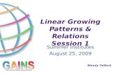 Linear Growing Patterns & Relations Session 1