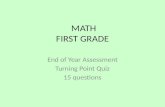 MATH FIRST GRADE End of Year Assessment Turning Point Quiz 15 questions.