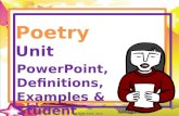 Poetry Unit PowerPoint, Definitions, Examples & Student Booklet