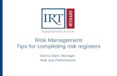Risk Management Tips for completing risk registers