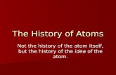 The History of Atoms Not the history of the atom itself, but the history of the idea of the atom.
