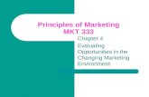 Principles of Marketing MKT 333 Chapter 4 Evaluating Opportunities in the Changing Marketing Environment.