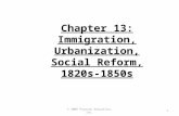 Chapter 13: Immigration, Urbanization, Social Reform, 1820s-1850s 1© 2009 Pearson Education, Inc.