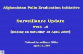 Afghanistan Polio Eradication Initiative Surveillance Update Week 15 ( Ending on Saturday 18 April 2009 ) National Surveillance Office April 21, 2009.