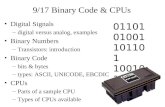 17 Binary Code & CPUs Digital Signals