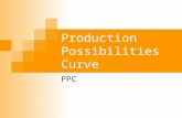 Production Possibilities Curve PPC. A Graphical representation showing the maximum quantity of goods and services that can be produced using limited resources.