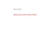 NEW TOPIC: MOLECULAR EVOLUTION.