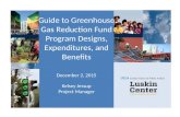 Guide to Greenhouse Gas Reduction Fund Program Designs, Expenditures, and Benefits December 2, 2015 Kelsey Jessup Project Manager.