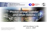 Photon Linear Collider and other options Jeff Gronberg / LLNL June 3, 2007 This work was performed under the auspices of the U.S. Department of Energy.