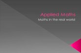 Pure maths:  Axioms  Theorems Applied maths:  What you know  What is used in other disciplines.