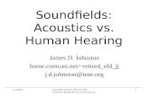 1/27/2016 Copyright James D. Johnston 2012. Permission granted for any educational use. 1 Soundfields: Acoustics vs. Human Hearing James D. Johnston home.comcast.net/~retired_old_jj.