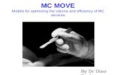 MC MOVE Models for optimizing the volume and efficiency of MC services By Dr Dino Rech.