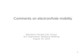 Comments on electron/hole mobility Reisaburo Tanaka (LAL-Orsay) SCT Digitization Taskforce Meeting August 10, 2010 1.