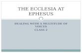 DEALING WITH A MULTITUDE OF VOICES CLASS 2 THE ECCLESIA AT EPHESUS.