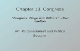Chapter 13: Congress “Congress: Bingo with Billions” - Red Skelton AP US Government and Politics Boucher.