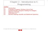 © Copyright 1992–2004 by Deitel & Associates, Inc. and Pearson Education Inc. All Rights Reserved. 1 Chapter 2 - Introduction to C Programming Outline.