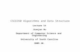Lecture 14 Jianjun Hu Department of Computer Science and Engineering University of South Carolina 2009.10. CSCE350 Algorithms and Data Structure.