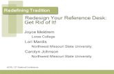ACRL 12 th National Conference Redefining Tradition Redesign Your Reference Desk: Get Rid of It! Joyce Meldrem Loras College Lori Mardis Northwest Missouri.