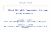 TELSIKS 2013 Blind DFE with Parametric Entropy-Based Feedback VLADIMIR R. KRSTIĆ Institute “Mihajlo Pupin”, University of Belgrade MIROSLAV L. DUKIĆ The.