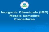 Inorganic Chemicals (IOC) Metals Sampling Procedures.