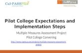 Pilot College Expectations and Implementation Steps Multiple Measures Assessment Project Pilot College Convening