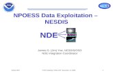 NDE NOAA NDECOPC Meeting Offutt AFB November 13, 20081 Title Page NDE NPOESS Data Exploitation – NESDIS James G. (Jim) Yoe, NESDIS/OSD NDE Integration.