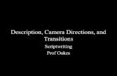 Description, Camera Directions, and Transitions Scriptwriting Prof Oakes.