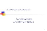 1 CS 140 Discrete Mathematics Combinatorics And Review Notes.