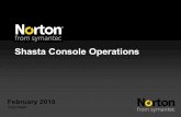 Shasta Console Operations February 2010 Tony Caleb.