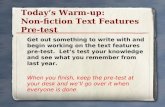 Today’s Warm-up: Non-fiction Text Features Pre-test