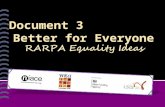 Document 3 Better for Everyone. RARPA stageRARPA EvidenceBfE stage / evidence 1Aim(s) appropriate to an individual learner or groups of learners Clearly.