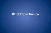 Blunt-Force Trauma. Being hit or hitting into something hard 3 categories: - abrasions - contusions - lacerations.