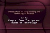 Introduction to Engineering and Technology Concepts Unit Two Chapter One– The Ups and Downs of Technology.