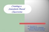 Creating a Standards-Based Classrooms An Overview of Adapting and Adopting Research Based Instruction to Enhance Student Learning.