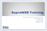 SupraWEB Training Supra System & Product Overview SupraWEB Start Listing Tab Reports Tab Settings Tab.