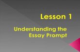 All AP essays are written in response to an essay “prompt.” Understanding what this prompt asks you to do is the first important skill you need to acquire.