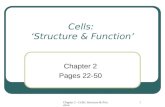 Chapter 2 - Cells: Structure & Function 1 Cells: ‘Structure & Function’ Chapter 2 Pages 22-50.