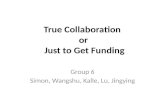 True Collaboration or Just to Get Funding Group 6 Simon, Wangshu, Kalle, Lu, Jingying.