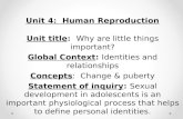 Unit 4: Human Reproduction Unit title: Why are little things important? Global Context: Identities and relationships Concepts : Change & puberty Statement.
