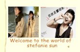 Welcome to the world of stefanie sun. Brief intriduction Nationality:singapore Graduated from Nanyang Technological university Brithday :1978,7,23 Hobby.