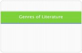 Genres of Literature. Genre Genre refers to the various categories used to classify works based on their characteristics.