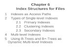 Chapter 6 Index Structures for Files 1 Indexes as Access Paths 2 Types of Single-level Indexes 2.1Primary Indexes 2.2Clustering Indexes 2.3Secondary Indexes.