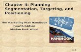 Chapter 4: Planning Segmentation, Targeting, and Positioning The Marketing Plan Handbook Fourth Edition Marian Burk Wood 4-1.